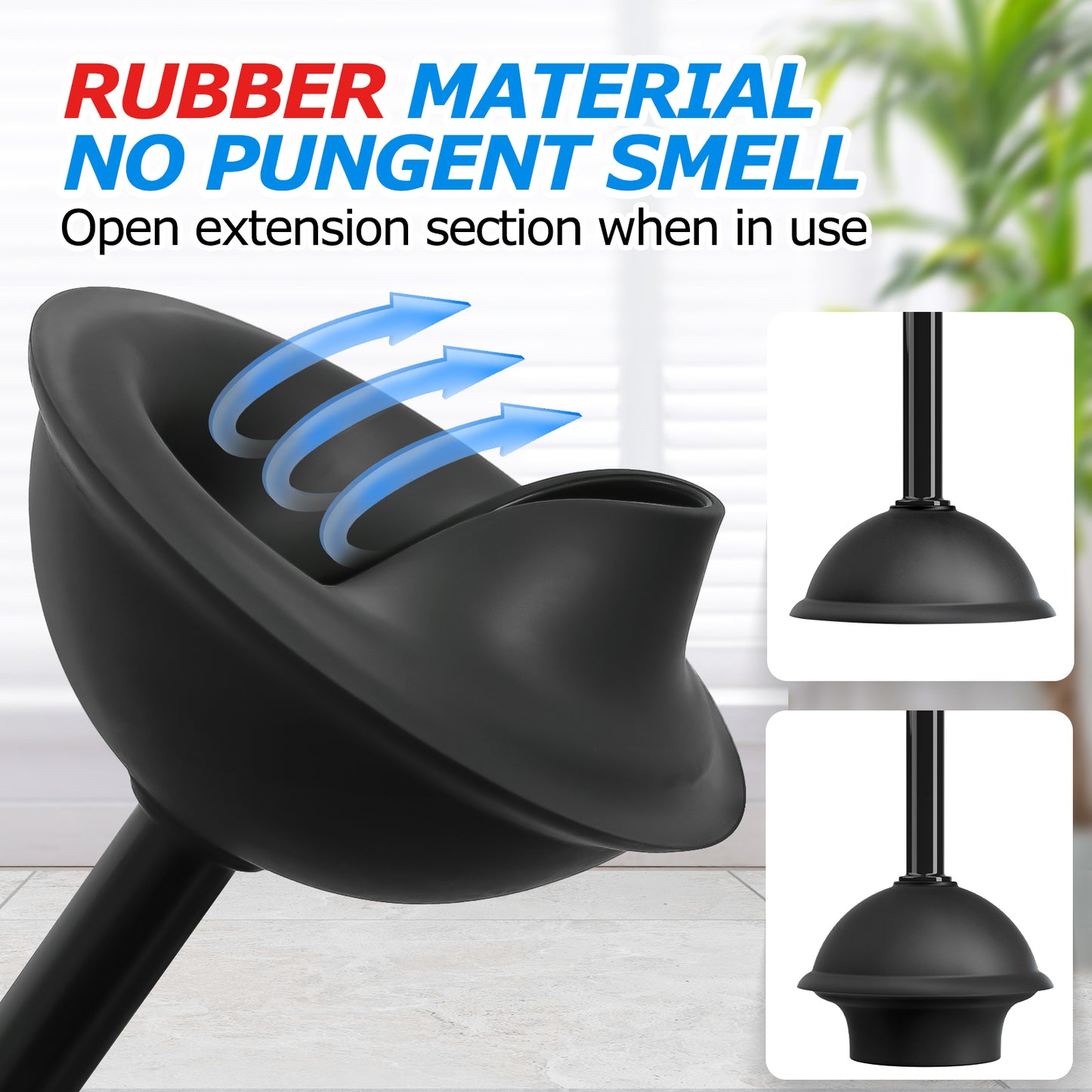 FORASTO 2Pack 2 in 1 Toilet Brush and Plunger Set, Extended Handle Plunger,Toilet Bowl Brush Plunger Set,Bathroom Cleaning Tools ,Toilet Brush Plunger Combo,Cleaning Brush,Cleaning Supplies