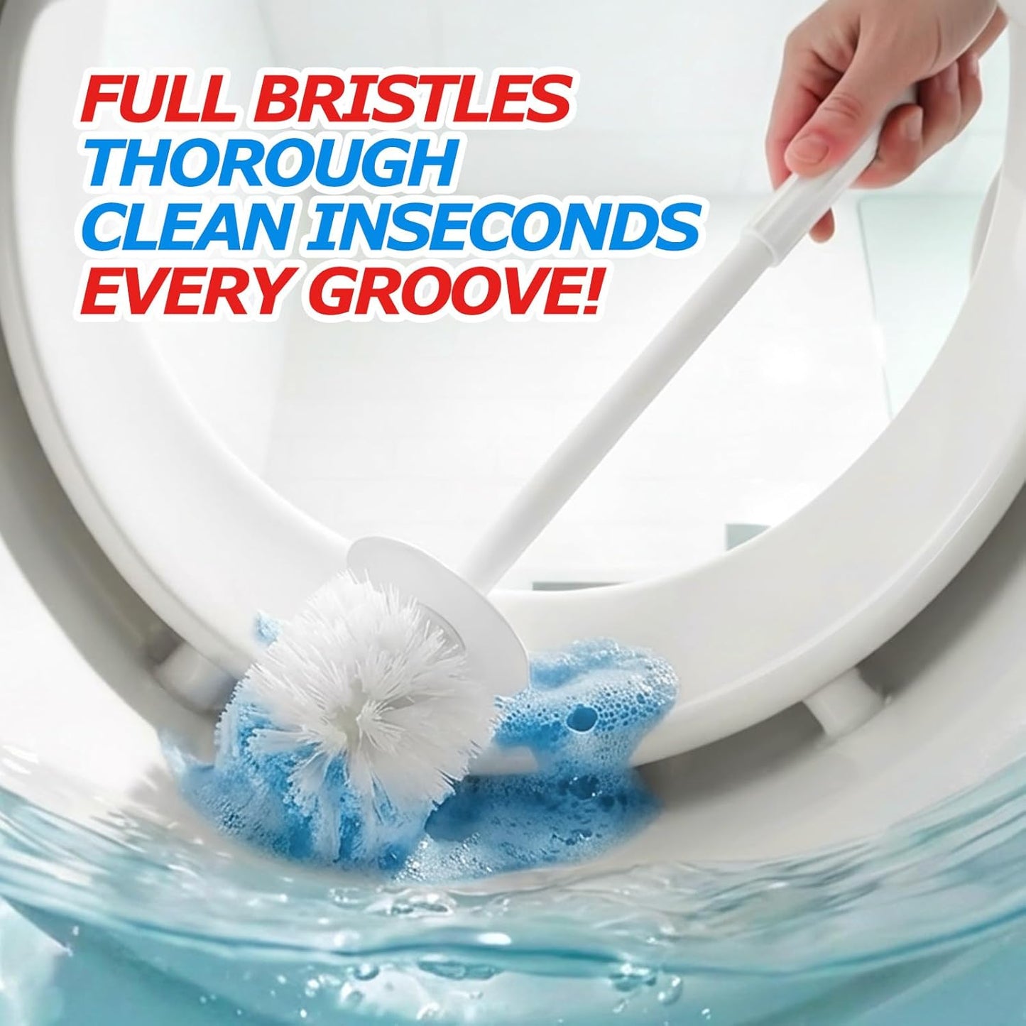 FORASTO 2Pack Toilet Bowl Brush and Holder Set - Toilet Scrubber Brush,Cleaning Brush,Bathroom Decor,Household Essentials,Cleaning Supplies,Home Essentials,White