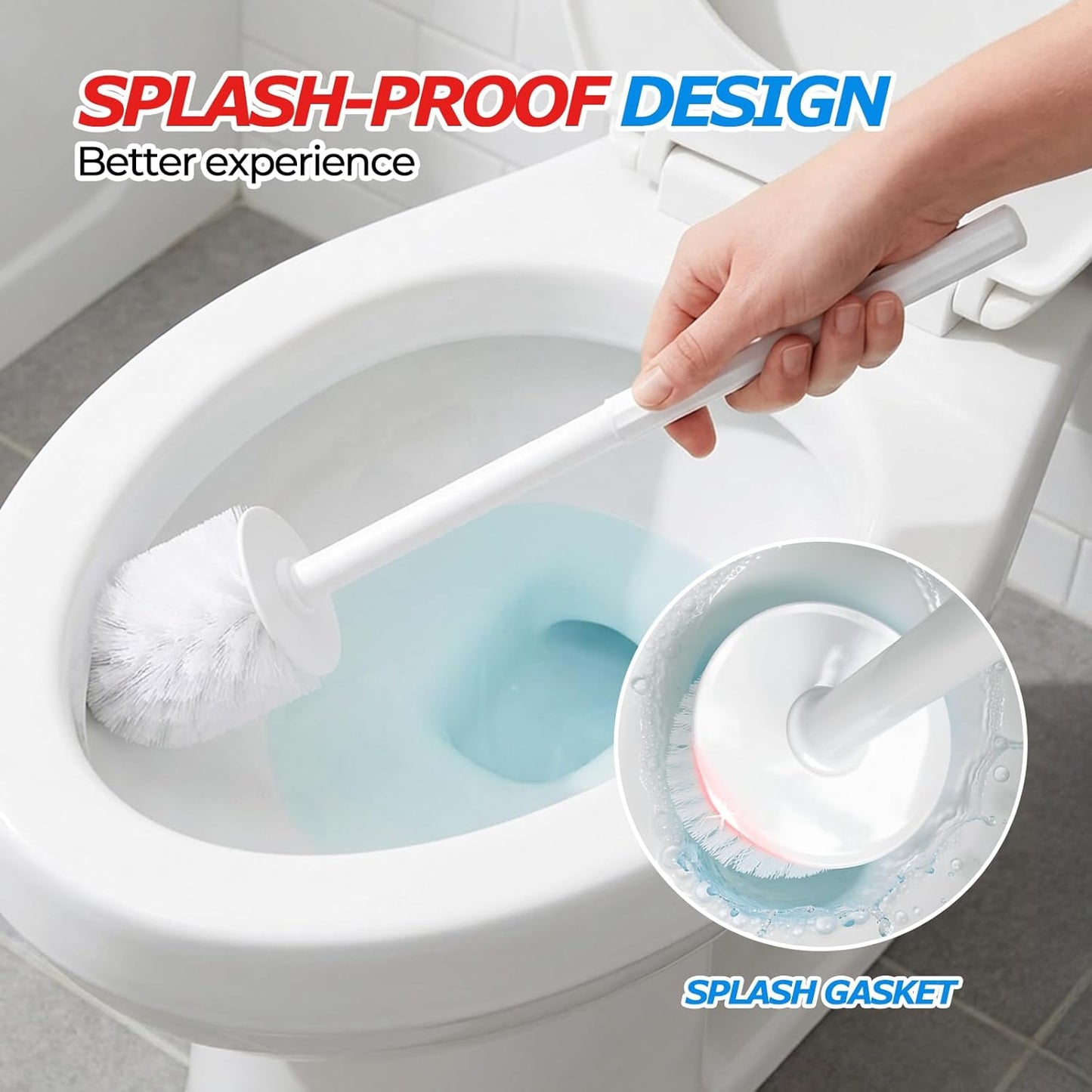 FORASTO 2Pack Toilet Bowl Brush and Holder Set - Toilet Scrubber Brush,Cleaning Brush,Bathroom Decor,Household Essentials,Cleaning Supplies,Home Essentials,White