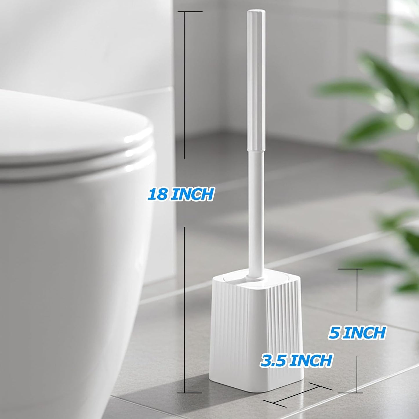 FORASTO 2Pack Toilet Bowl Brush and Holder Set - Toilet Scrubber Brush,Cleaning Brush,Bathroom Decor,Household Essentials,Cleaning Supplies,Home Essentials,White